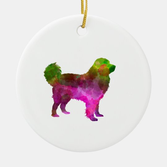 Adorno De Cerámica Tatra Shepherd Dog in watercolor
