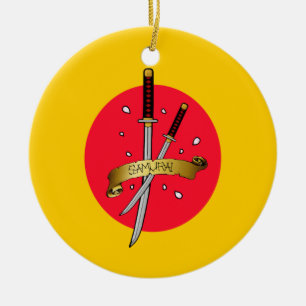 Adorno De Cerámica Tatuaje de la espada del samurai