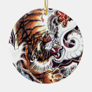 Adorno De Cerámica Tatuaje del tigre japonés