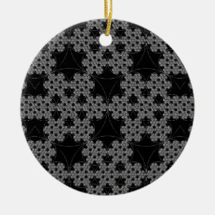Adorno De Cerámica Tatuaje Fractal Crochet de copo de nieve