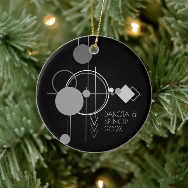 Adorno De Cerámica Tatuajes Art Deco Moderno | Personalizado negro y  (Árbol)