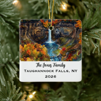 Adorno De Cerámica Taughannock Falls, NY Navidad Personalizada