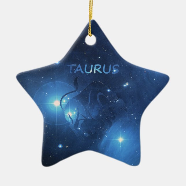 Adorno De Cerámica Tauro de la muestra del zodiaco (Frente)