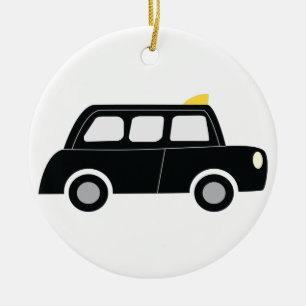 Adorno De Cerámica Taxi negro