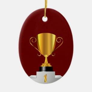 Adorno De Cerámica Taza de oro del trofeo