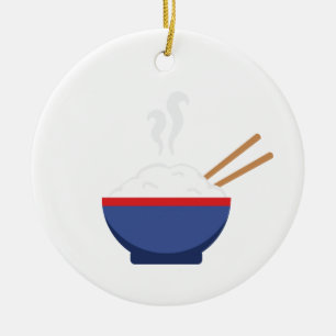 Adorno De Cerámica Tazón De Arroz