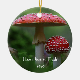 Adorno De Cerámica Te Ama Mush Mushrooms Ornamround
