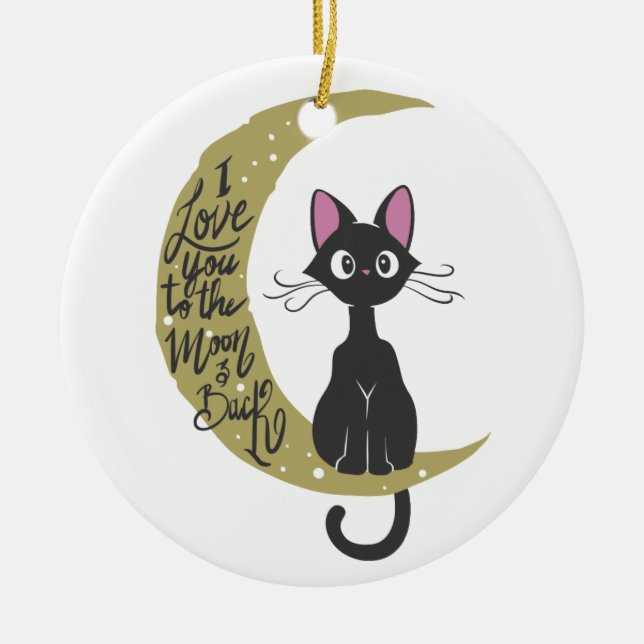 Adorno De Cerámica Te amo a la luna y a la espalda - Elige el color (Frente)