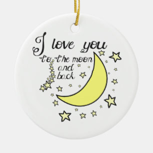 Adorno De Cerámica Te amo a la luna y a la parte posterior