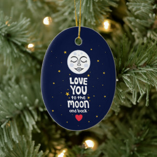 Adorno De Cerámica Te amo a la luna y atrás