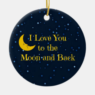 Adorno De Cerámica Te amo a la luna y atrás, hombre en la luna