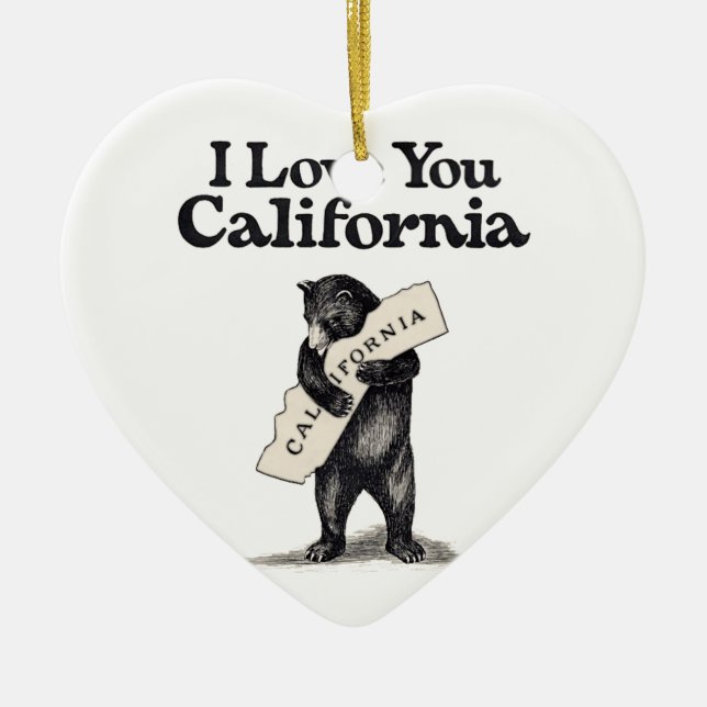 Adorno De Cerámica Te amo abrazo de oso de California (Frente)
