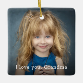 Adorno De Cerámica Te Amo Abuela Con Foto Cuadrada