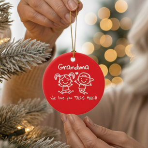 Adorno De Cerámica Te Amo Abuela Navidad Regalo Gráfico Divertido