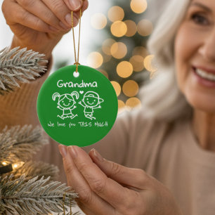 Adorno De Cerámica Te Amo Abuela Navidad Regalo Gráfico Divertido