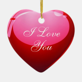 Adorno De Cerámica Te amo corazón rojo