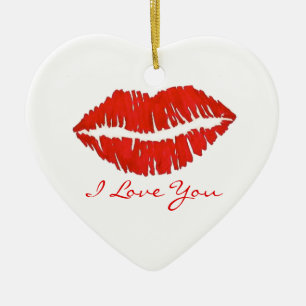 Adorno De Cerámica Te Amo El día de San Valentín de impresión del Bes