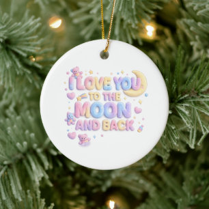 Adorno De Cerámica Te Amo Hasta la Luna y de Regreso – Ositos Tiernos