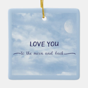 Adorno De Cerámica Te Amo Hasta La Luna Y De Regreso Texturizado Luna
