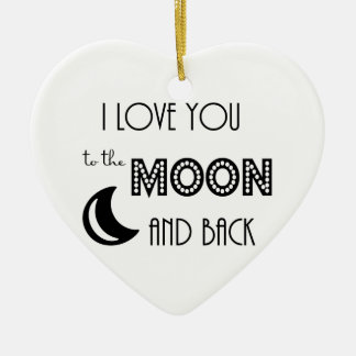Adorno De Cerámica te amo hasta la luna y de vuelta negro blanco