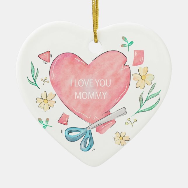 Adorno De Cerámica te amo mamá (Frente)