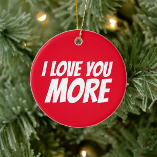 ADORNO DE CERÁMICA TE AMO MÁS NAVIDAD ORNAMENTAL