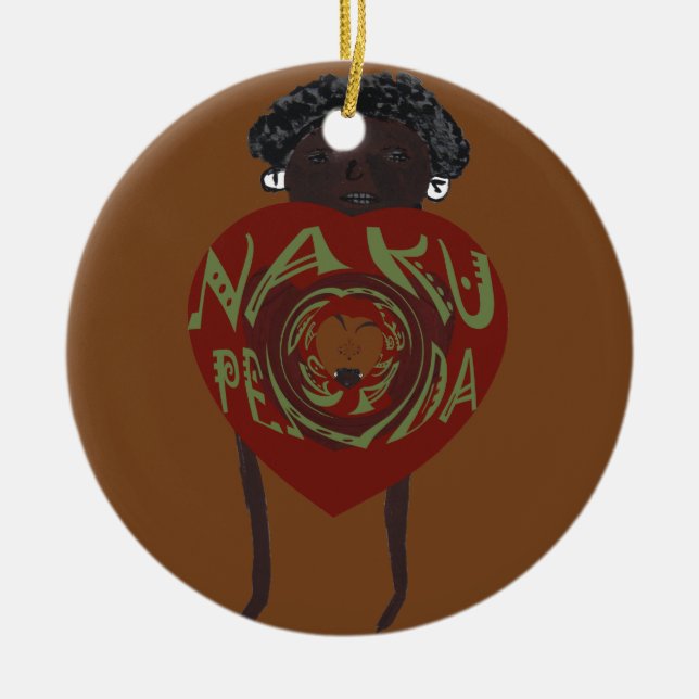 Adorno De Cerámica ¡Te amo! Nakupenda Sana (Frente)