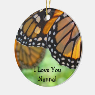Adorno De Cerámica ¡Te amo Nanna! mariposas de monarca de los