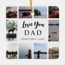 Adorno De Cerámica Te Amo Papá | 10 Fotos Personalizables Navidad 