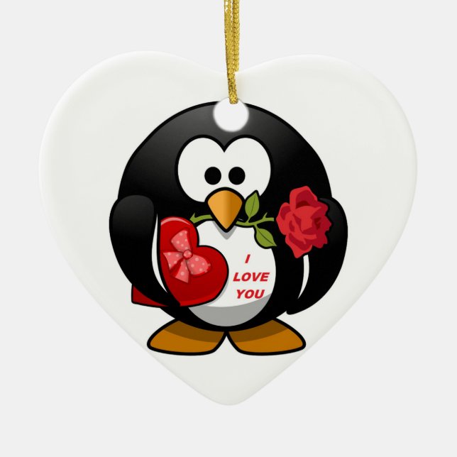 ADORNO DE CERÁMICA "TE AMO" PENGUIN (Frente)