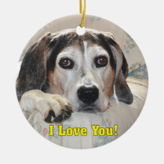 Adorno De Cerámica ¡Te amo! Perro de caza