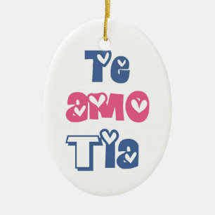 Adorno De Cerámica Te Amo Tia
