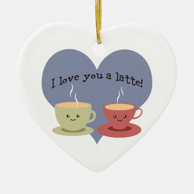 Adorno De Cerámica ¡Te amo un café con leche! (Frente)