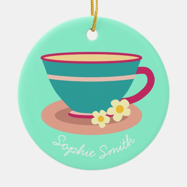 Adorno De Cerámica Té de Chamomile para los amantes del té (Frente)