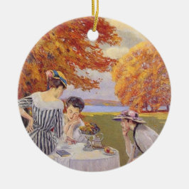 Adorno De Cerámica Té de luna de miel en el parque