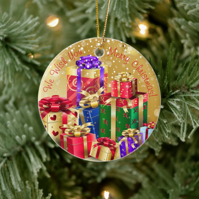 Adorno De Cerámica ¡Te deseamos una Feliz Navidad! Feliz Año Nuevo (Árbol)