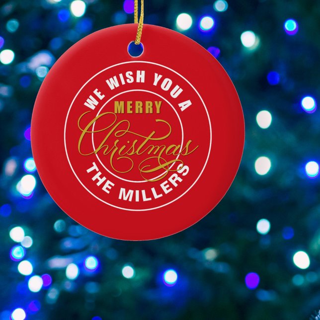 Adorno De Cerámica Te deseamos una Feliz Navidad Rojo (Subido por el creador)