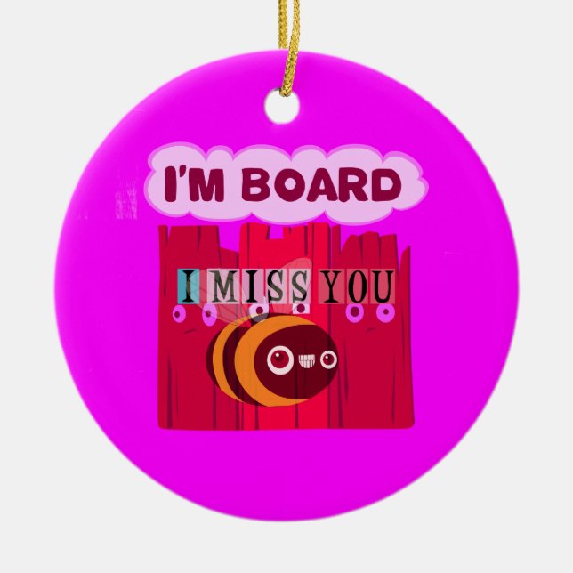 Adorno De Cerámica Te echo de menos. (Frente)