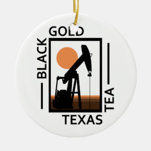 Adorno De Cerámica Té negro de Tejas del oro