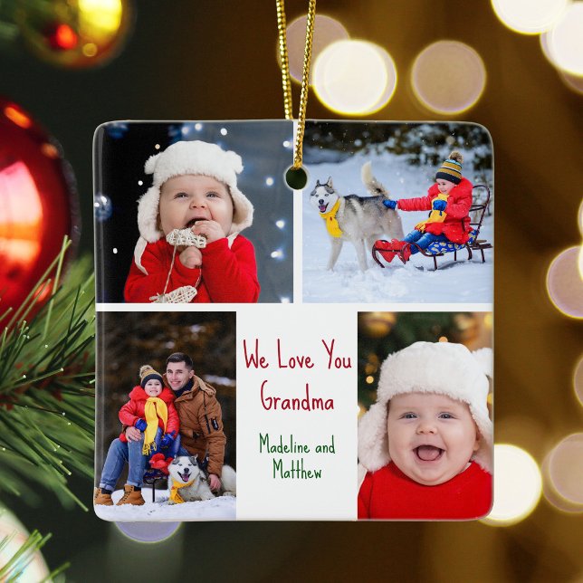 Adorno De Cerámica Te Queremos Abuela Personalizado Collage de fotos  (Subido por el creador)