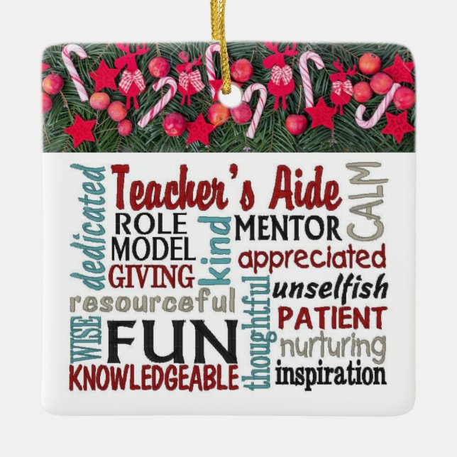 ADORNO DE CERÁMICA ****TEACHER'S AIDE**** AWESOME CHRISTMAS ORNAMENT (Anverso)