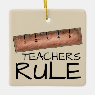 Adorno De Cerámica TEACHERS RULE School Teacher Wooden Ruler Class