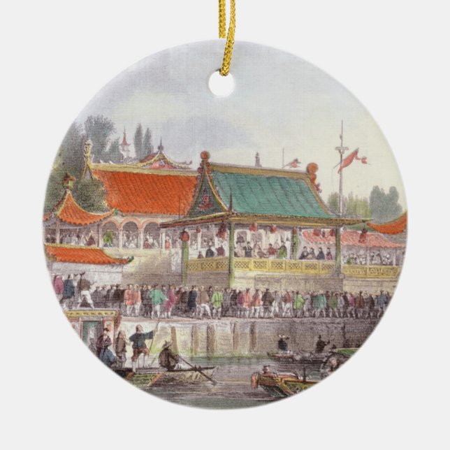 Adorno De Cerámica Teatro en Tien-Sing, de 'China en una serie V (Frente)