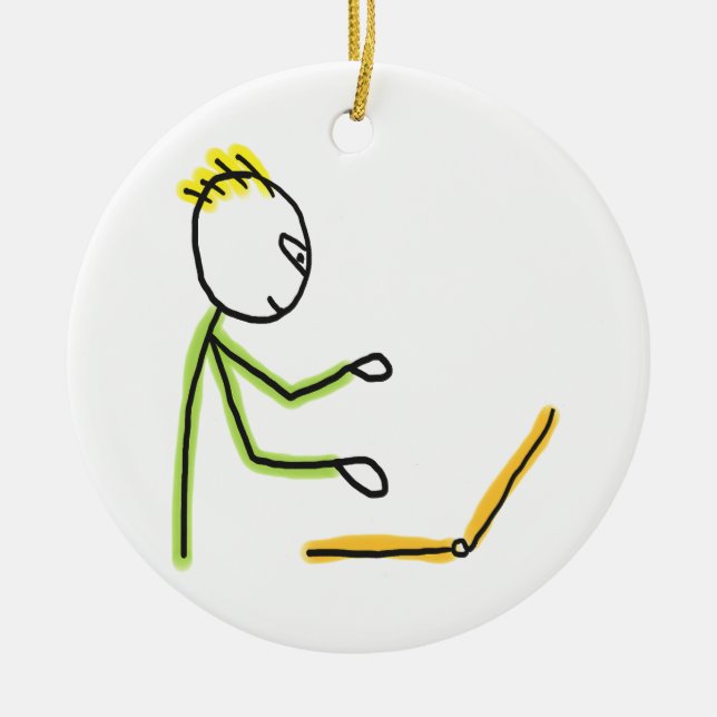 Adorno De Cerámica Tech Guy Stickman (Frente)