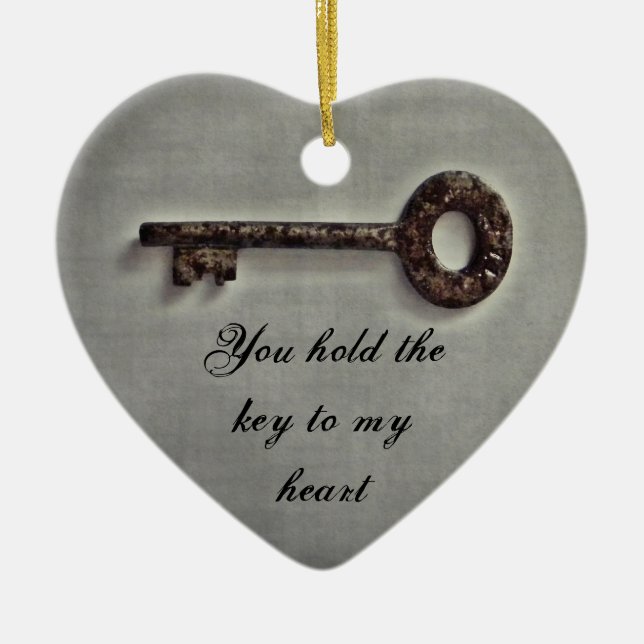 Adorno De Cerámica Tecla antigua en gris (Frente)