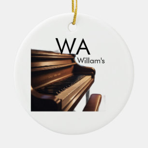 Adorno De Cerámica Teclas de mesa de piano de madera marrón nombre mo