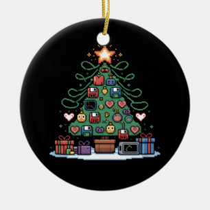 Adorno De Cerámica Tecnología Programación Retro Gaming Christmas Tre