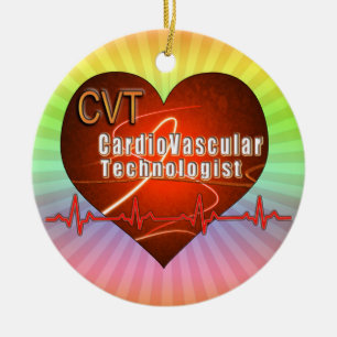 Adorno De Cerámica Tecnólogo cardiovascular de CVT HEART LOGO