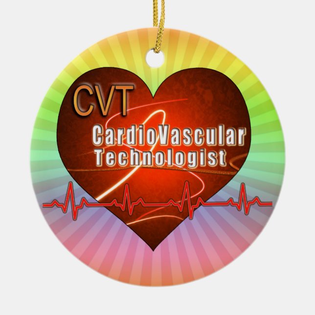 Adorno De Cerámica Tecnólogo cardiovascular de CVT HEART LOGO (Frente)