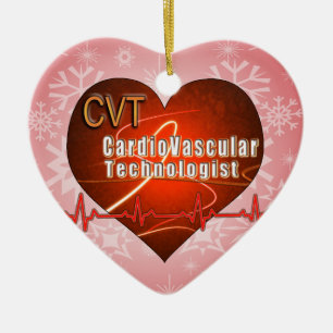 Adorno De Cerámica Tecnólogo cardiovascular de CVT HEART LOGO